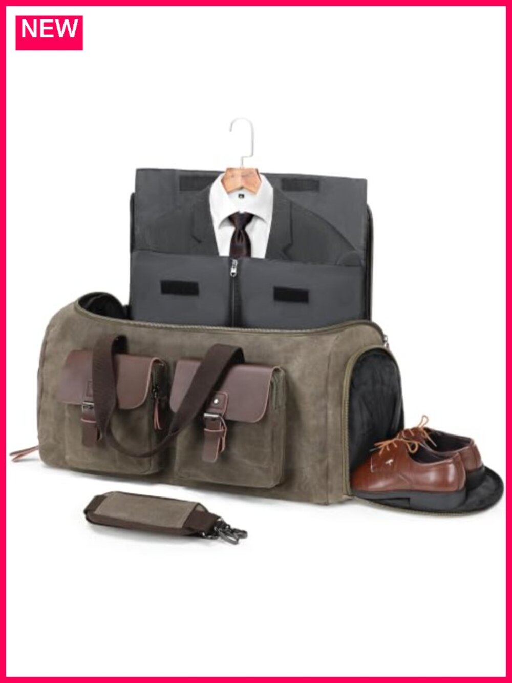 Canvas Travel Duffel Bag with Shoe Compartment